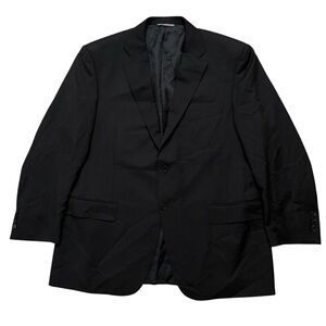 Canali Blazer Jacket Mens EU 56R US 46R Sports Coat Wool Constructured Black